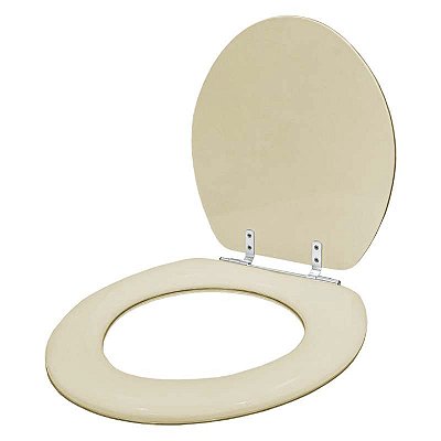 Assento Sanitário Almofadado Convencional / Oval Bege Claro para vaso Deca