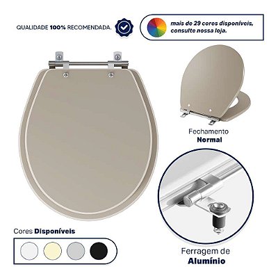 Assento Sanitário Ravena Bege Saara para vaso Deca