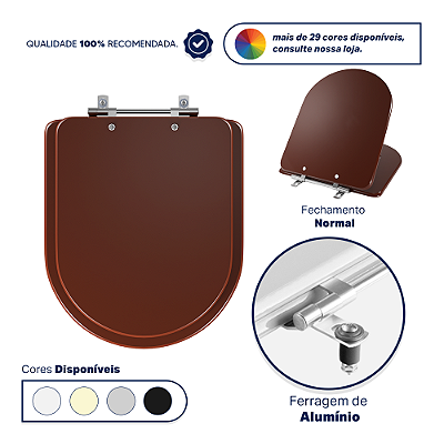 Assento Sanitário Poliester Carrara Caramelo para vaso Deca