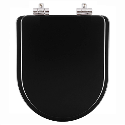 Assento Sanitário Poliester Soft Close Duna Ébano (Preto) para vaso Deca