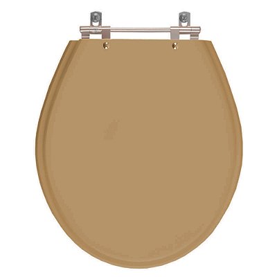 Assento Sanitário Poliester Ravena Bege Castor para vaso Deca