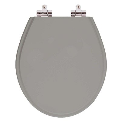 Assento Sanitário Poliester Soft Close Ravena Cinza Vip (Cinza Escuro) para vaso Deca