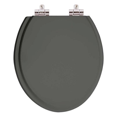 Assento Sanitário Poliester Soft Close Fiori Cinza Escuro para vaso Fiori