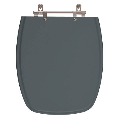 Assento Sanitário Poliester Primula Plus Cinza Escuro para vaso Fiori