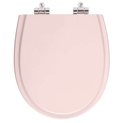 Assento Sanitário Poliester Soft Close Polo Rose para vaso Hervy