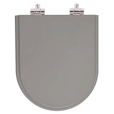Assento Sanitário Poliester Soft Close Valentina Cinza Plus (Cinza Escuro) para vaso Hervy