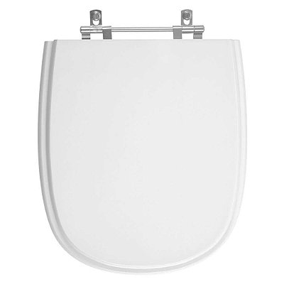 Assento Sanitário Poliester Dona Beja Branco para vaso Santa Clara