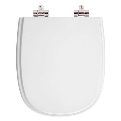 Assento Sanitário Poliester Soft Close Dona Beja Branco para vaso Santa Clara