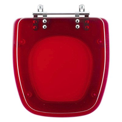Assento Sanitário Poliester Fit Vermelho Transparente para vaso Celite
