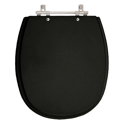 Assento Sanitário Poliéster Alamo Preto para vaso Santa Clara