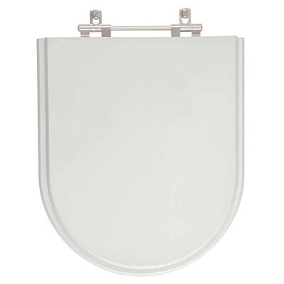 Assento Sanitário Poliester Jasmim Cinza Claro para vaso Fiori