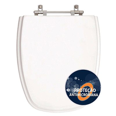 Assento Sanitário Poliéster Anti Bactéria Monte Carlo Branco Gelo para Vaso Deca