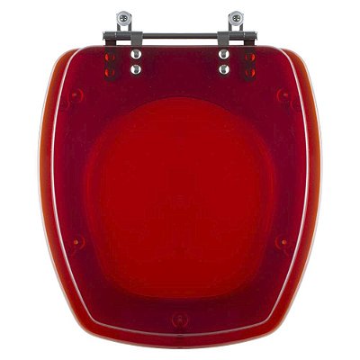 Assento Sanitário Poliester Thema Vermelho Transparente para vaso Incepa