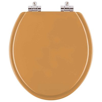 Assento Sanitario Poliester Com Amortecedor Azalea Amarelo Terra Para Vaso Celite