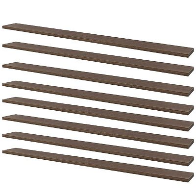 Kit 8 Prateleiras 100 x 15cm Nogal Suporte Invisível