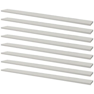 Kit 8 Prateleiras 30 x 10cm Branca Suporte Invisível