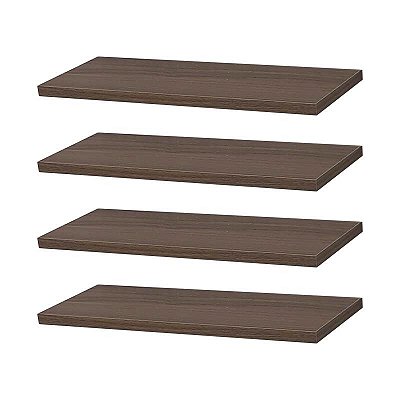 Kit 4 Prateleiras 40 x 10cm Nogal Suporte Invisível