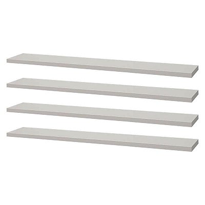 Kit 4 Prateleiras 50 x 10cm Branca Suporte Invisível