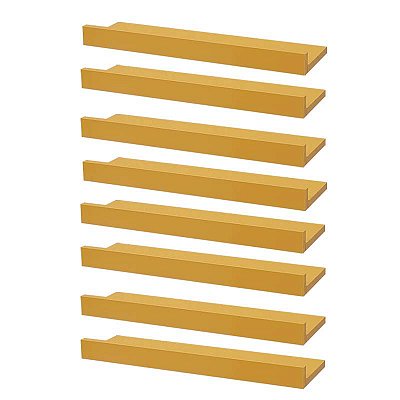 Kit 8 Prateleiras Porta Quadros 60 x 10cm Amarela Suporte Invisível