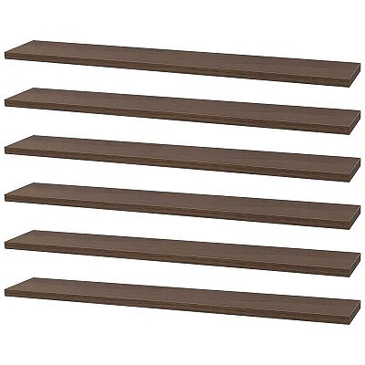 Kit 6 Prateleiras 60 x 20cm Nogal Suporte Invisível