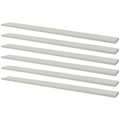 Kit 6 Prateleiras 80 x 15cm Branca Suporte Invisível