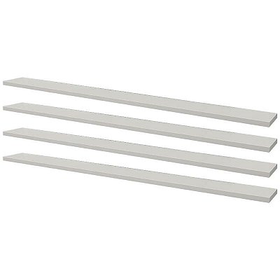 Kit 4 Prateleiras 80 x 20cm Branca Suporte Invisível