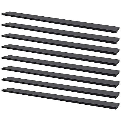 Kit 8 Prateleiras 80 x 20cm Preta Suporte Invisível