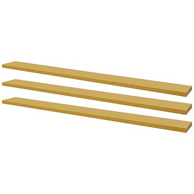 Kit 3 Prateleiras 90 x 15cm Amarela Suporte Invisível