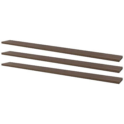 Kit 3 Prateleiras 90 x 20cm Nogal Suporte Invisível