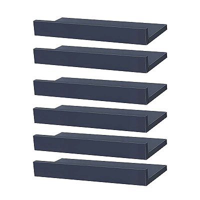 Kit 6 Prateleiras Porta Quadros 40 x 15cm azul Suporte Invisível