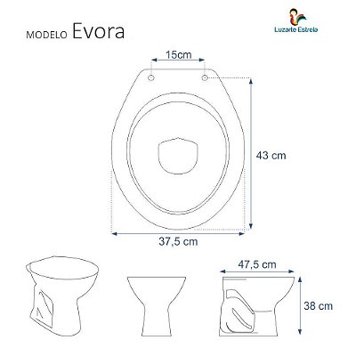 Assento Sanitário Laqueado Evora Branco para vaso Luzarte
