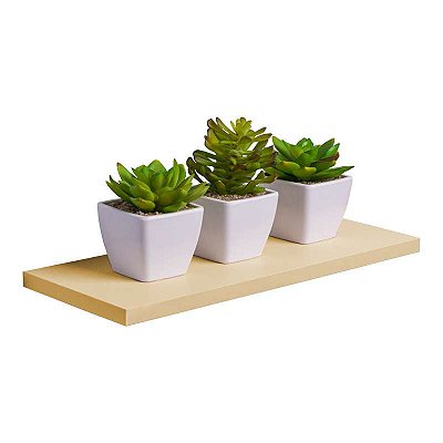 Prateleira 40 x 10cm Bege Claro Suporte Invisível