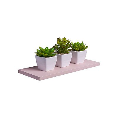 Prateleira 40 x 10cm Rosa Claro Suporte Invisível