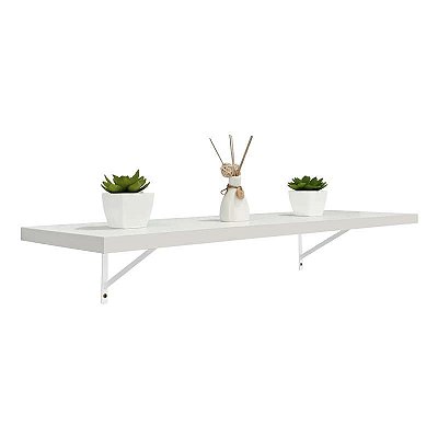 Prateleira 90 x 30cm Branco Espessura 25mm Mão Francesa