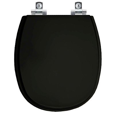 Assento Sanitário Soft Close Alamo Preto para vaso Santa Clara