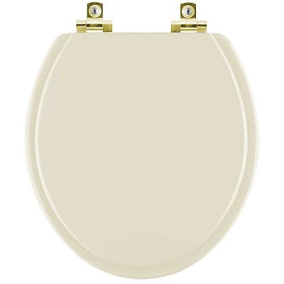 Assento Sanitário Soft Close Aretusa Marfim para vaso Hervy com Ferragem Dourada