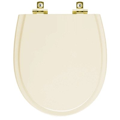 Assento Sanitário Soft Close Polo Marfim para vaso Hervy com Ferragem Dourada