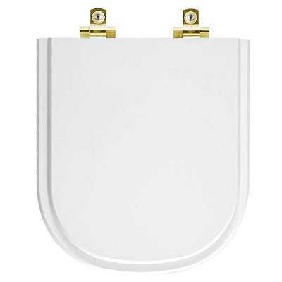 Assento Sanitário Soft Close Flox Branco para vaso Fiori com Ferragem Dourada