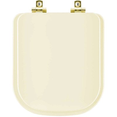 Assento Sanitário Soft Close Misti Palha para vaso Icasa com Ferragem Dourada