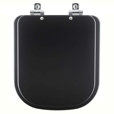 Assento Sanitário Soft Close Quadra Preto Fosco para vaso Deca