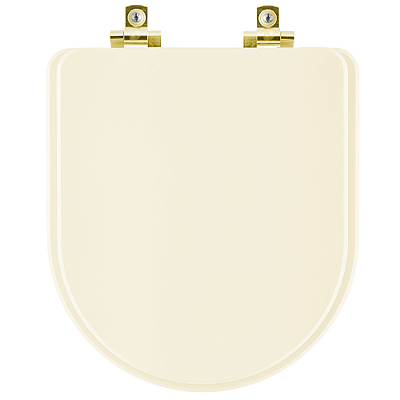 Assento Sanitário Soft Close Oxford Creme para vaso Deca com Ferragem Dourada