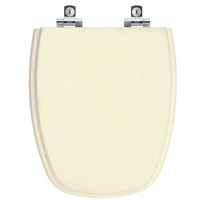 Assento Sanitário Laqueado Soft Close Monte Carlo Creme Bege Claro para vaso Deca