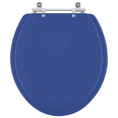 Assento Sanitario Poliester Lirio Azul Marinho para vaso Celite