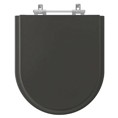 Assento Sanitario Poliester Smart Preto Fosco para vaso Celite