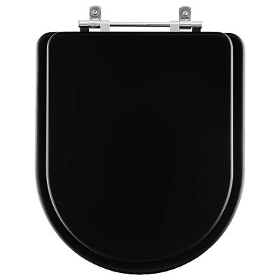 Assento Sanitario Poliester Luna Preto para Vaso Icasa