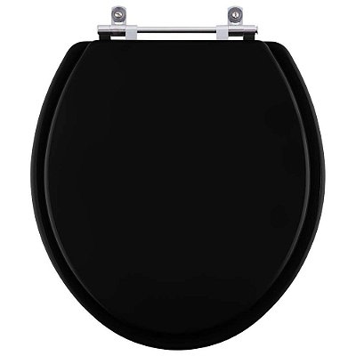 Assento Sanitario Poliester Convencional Oval Preto para vaso Incepa