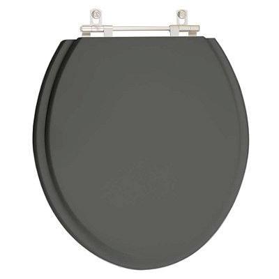 Assento Sanitario Poliester Convencional Oval Cinza Plus (Cinza Escuro) para vaso Hervy