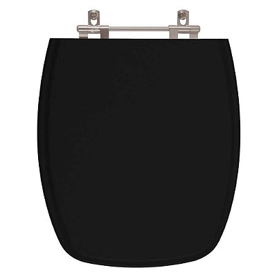 Assento Sanitário Poliéster Primula Plus Preto para vaso Fiori