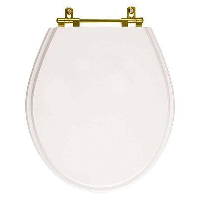 Assento Sanitário Ravena Branco para vaso Deca Com Ferragem Dourada