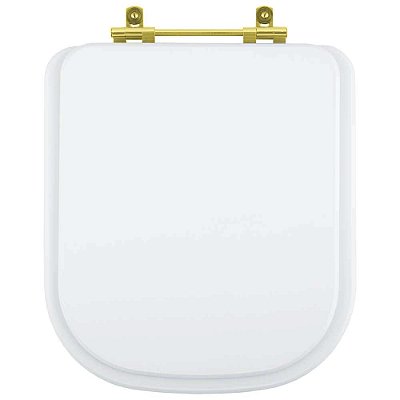 Assento Sanitário Gap Branco para vaso Roca Com Ferragem Dourada